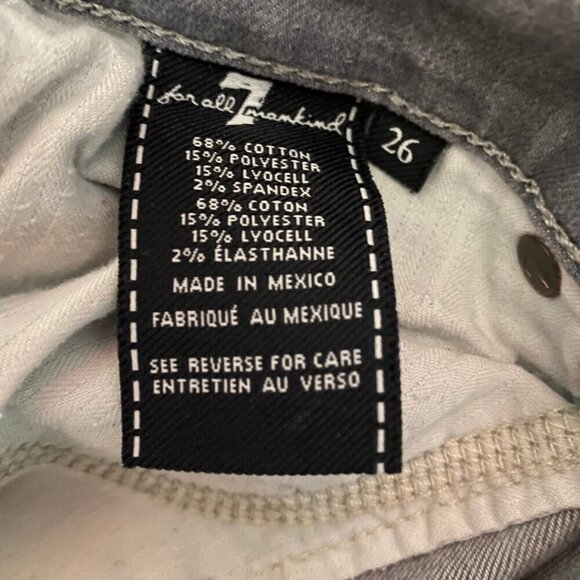 🔥 For All Mankind Ankle Skinny Distressed Grey Jeans – Size 26 - Picture 10 of 10
